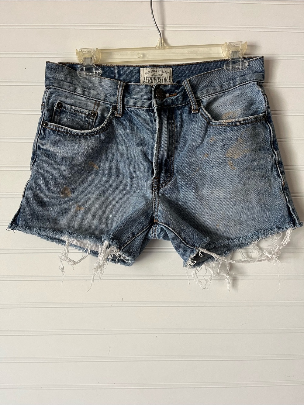Aeropostale Light Blue Distressed Denim Cutoff Shorts